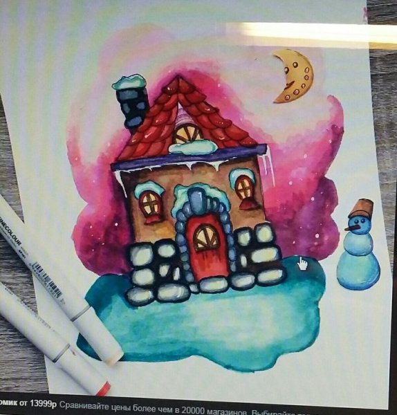 Рисование маркерами для начинающих новогодние