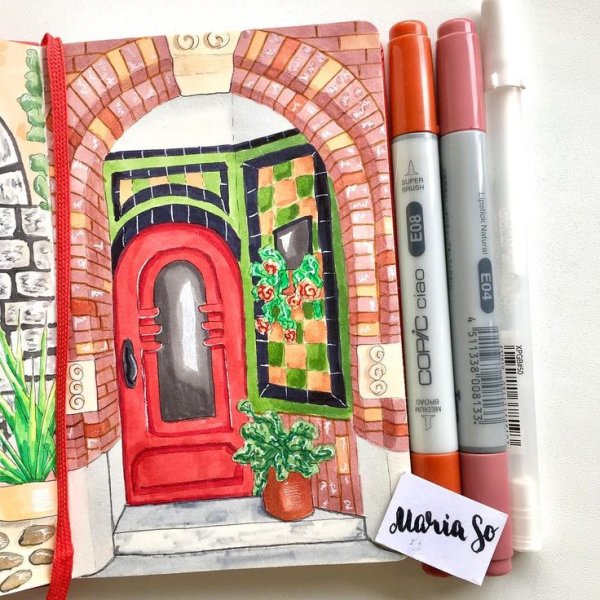 Миниатюра рисунок маркером