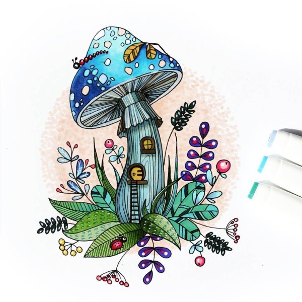 Грибы скетч психоделические