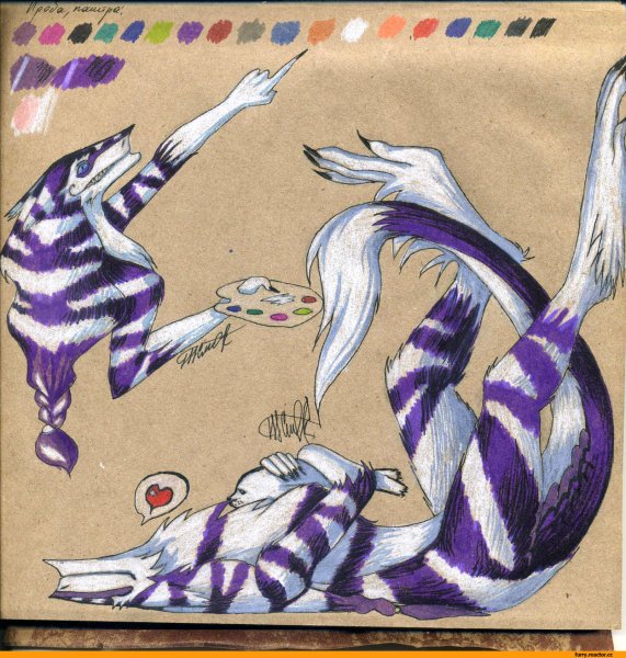 Фурри маркерами дракон