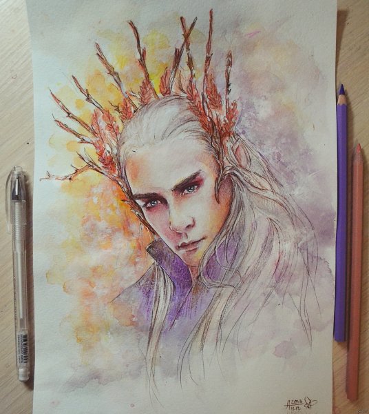 Властелин колец Трандуил акварель