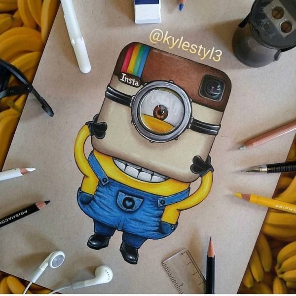 Рисунки фломастерами Миньоны