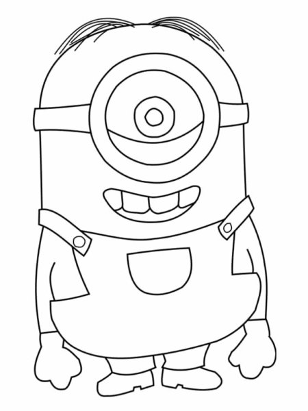 Миньон раскраска легкая