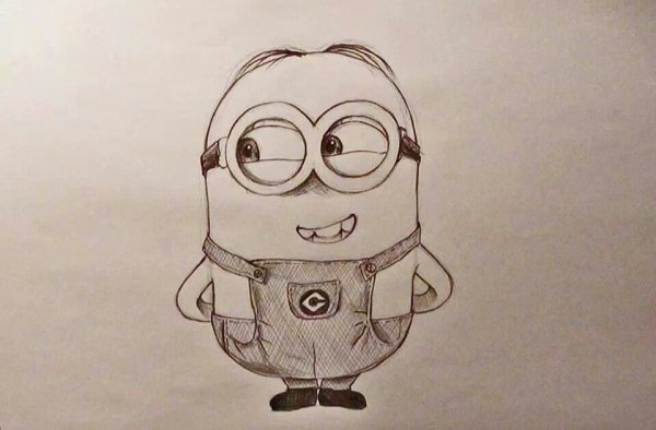 Миньоны карандашом для срисовки