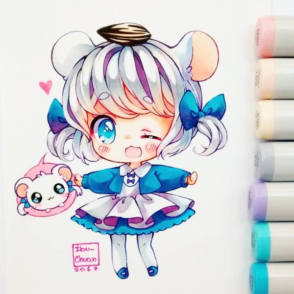 Чиби маркерами Copic