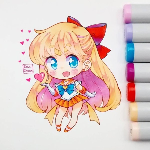 Чиби маркерами Копик