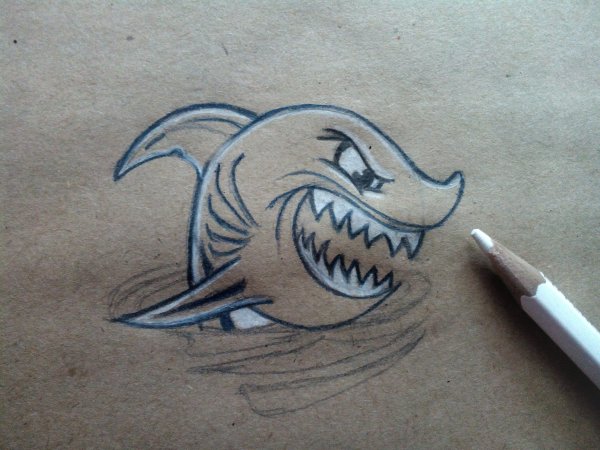 Акула фломастером