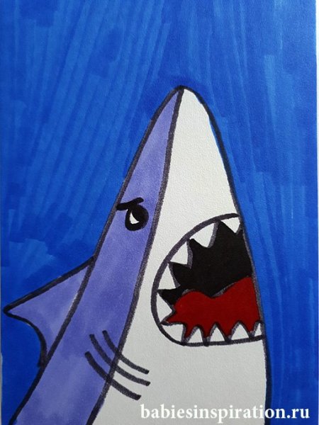 Акула рисунок для детей