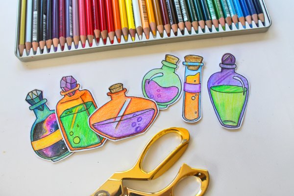 Рисунки маркерами бутылочки