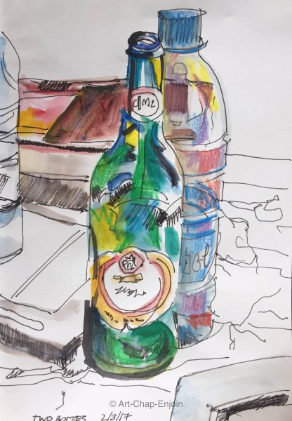 Бутылка маркерами