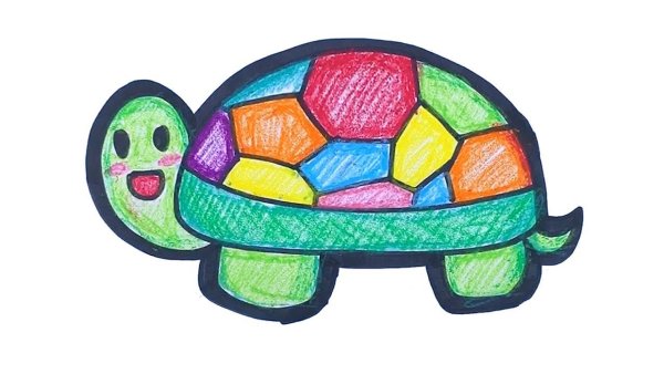 Рисование черепахи маркерами