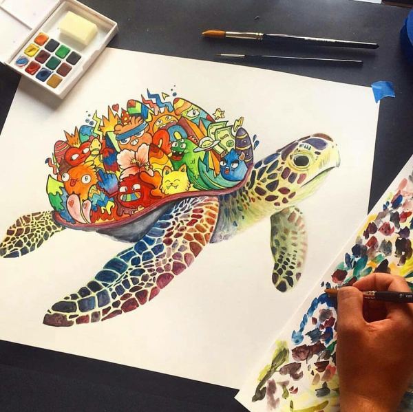 Рисование Стикеры фломастерами