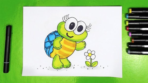 Рыба кит рисование для детей