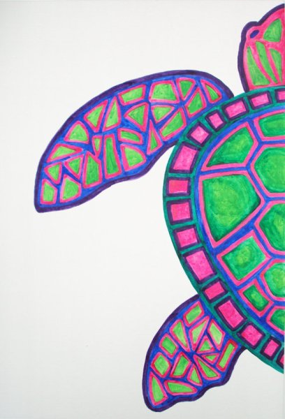 Черепаха фломастерами