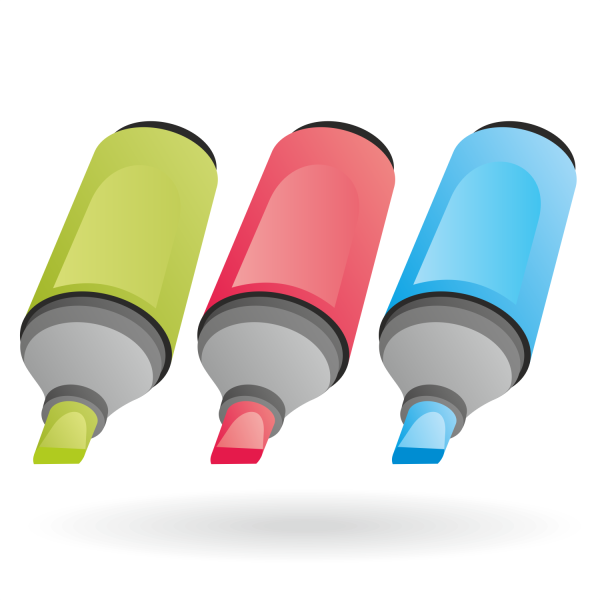 Фломастеры на прозрачном фоне