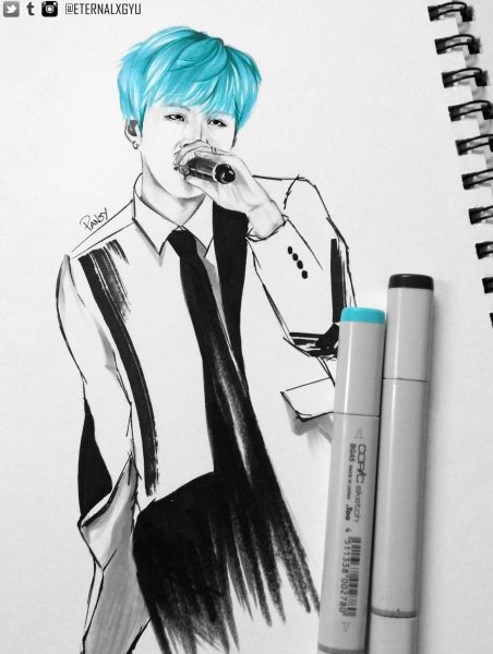 БТС маркерами арт