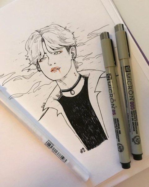 Скетчи БТС маркерами