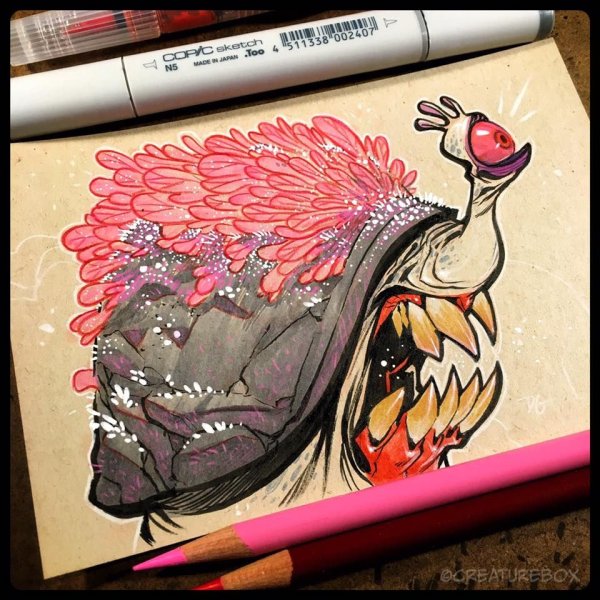 Рисунок фломастерами монстров