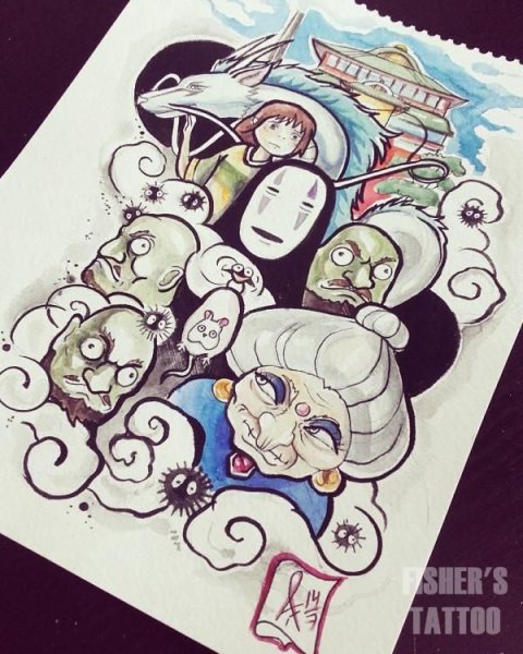 Аниме Унесенные призраками маркерами