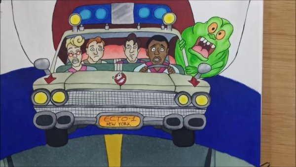 Рисуем машину из охотников за приведениями