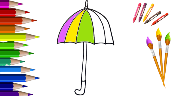 Легкий зонтик рисование