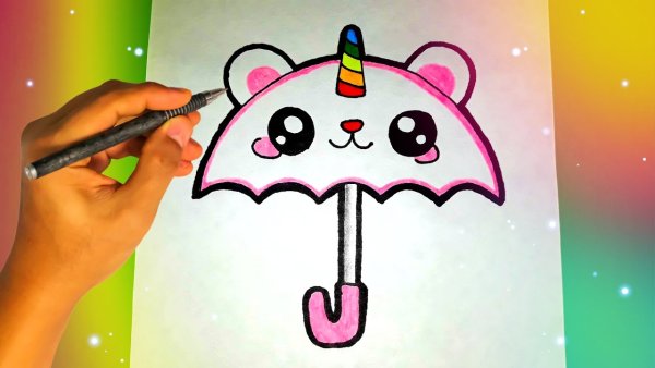 Зарисовка человека с зонтом