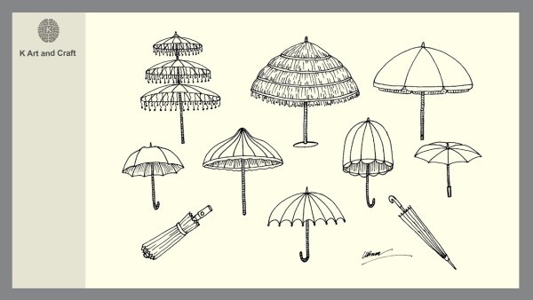 Зонтик карандашом простым