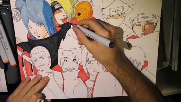 Акацуки арты маркером