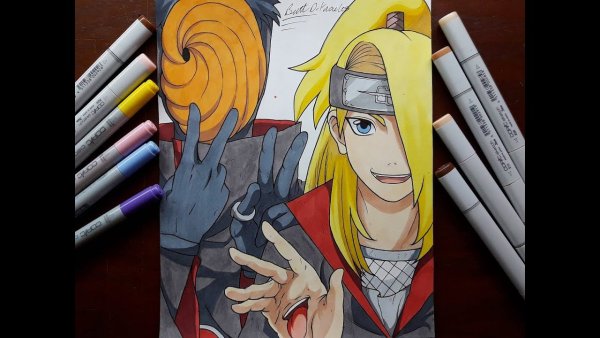 Дейдара арт маркерами