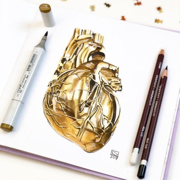 Рисунки металлическими фломастерами