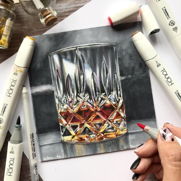 Реалистичные скетчи маркерами