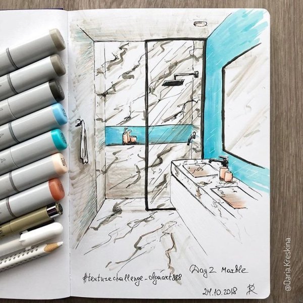 Рисунки металлическими фломастерами