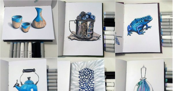 Рисунки металлическими маркерами легкие