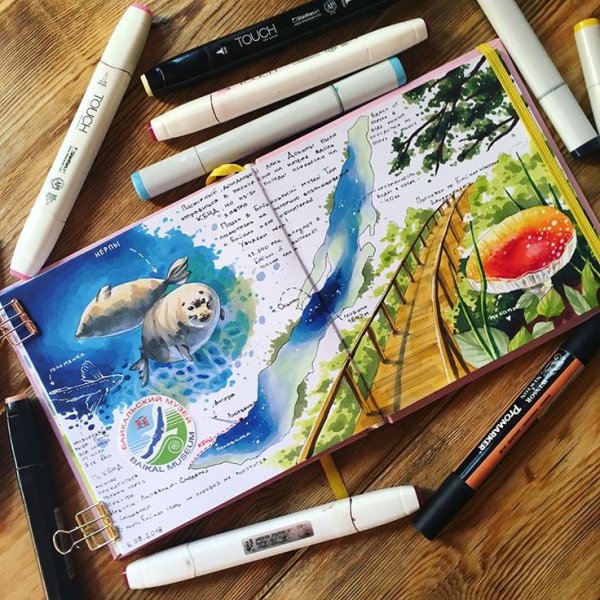 Рисование рыбки в аквариуме