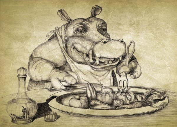 Шарж с пельменями