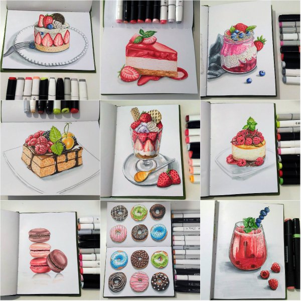 Скетчи маркерами