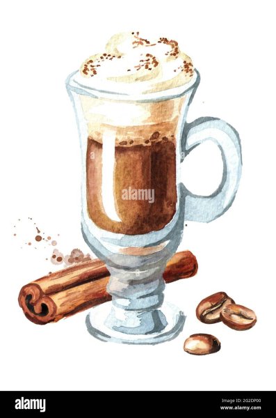 Кружка какао акварель