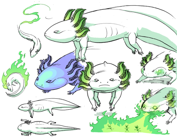 Аксолотль скетч