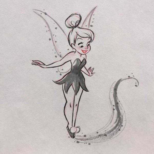 Рисунок феечик легко в скетч бук