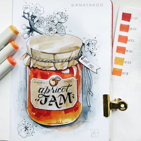 Варенье скетч маркерами
