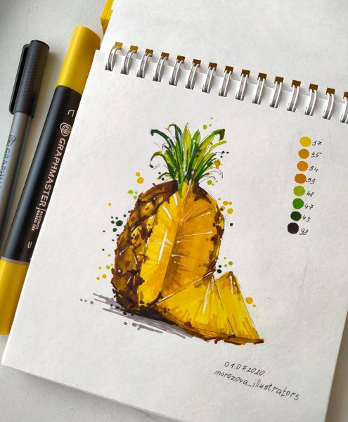 Подсолнух маркерами