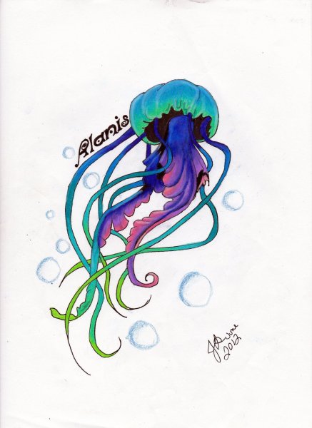 Медуза красками