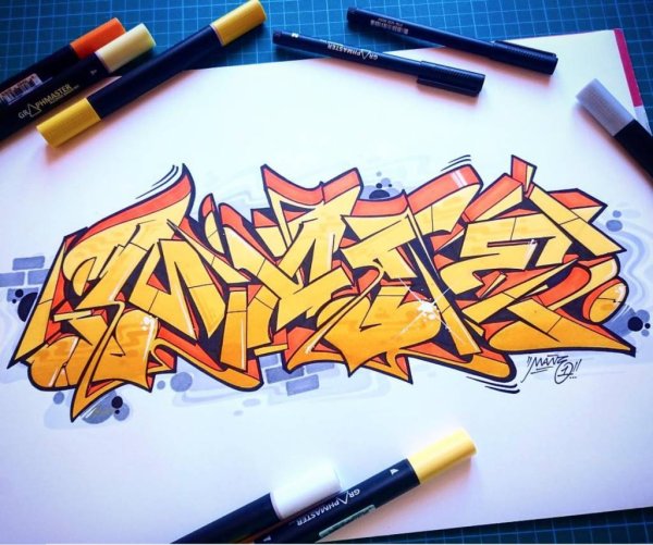 Граффити фломастером