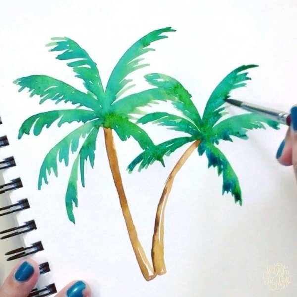 Пальма фломастером