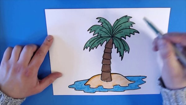 Пальма маркерами