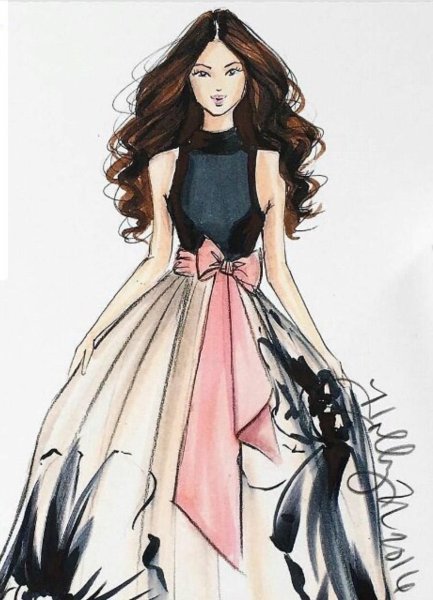 Платья для моделей маркерами