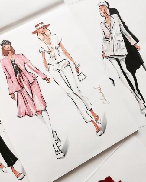 Скетчи дизайнеров одежды