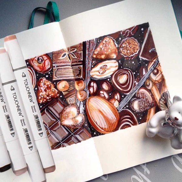 Рисование шоколадом