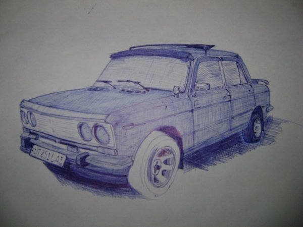Жигули рисунок фломастерами