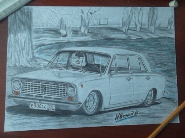 Рисунки машин очень лёгкие